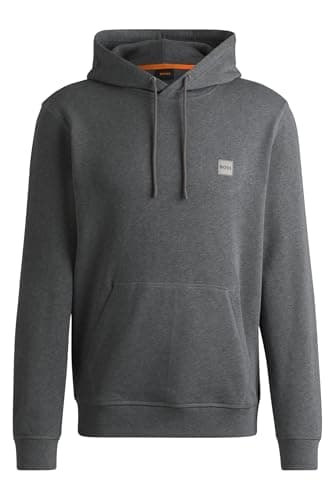 Image of BOSS Mens Wetalk Regular-fit hoodie in cotton terry with logo patch