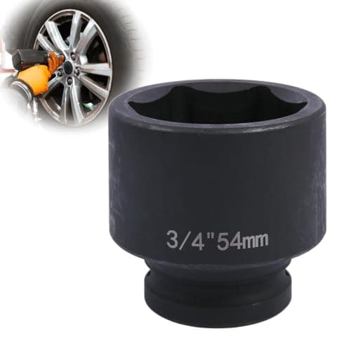 Image of Deep 6-Point Impact Socket 3/4" Drive 54mm,Chrome Molybdenum Steel, Anti-Rust Metric Hex Socket for Car Repairs and Impact Wrench
