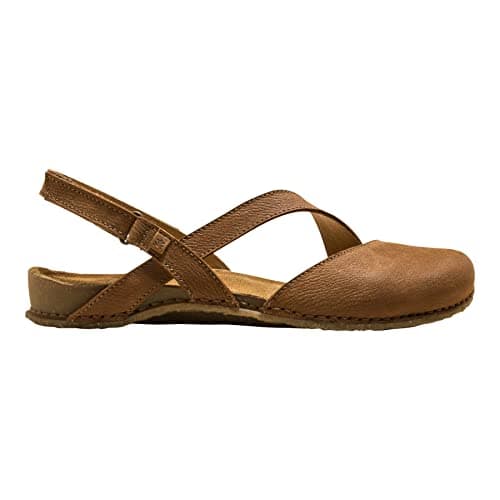 Image of El Naturalista Women Strappy Sandals PANGLAO, Ladies Sandals,Sandal,Summer Shoe,Summer Sandal,Comfortable,Flat,Brown (Wood /),38 EU / 5 UK