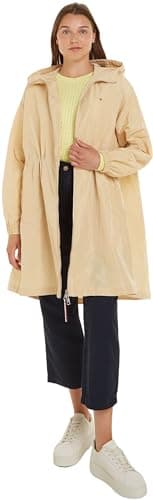 Image of Tommy Hilfiger Women Parka Windbreaker Water Repellent, Beige (Harvest Wheat), M