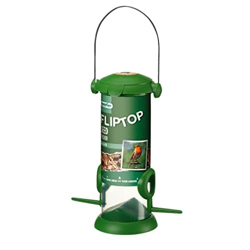 Image of Gardman A01234 Flip Top Bird Seed Feeder, Green, 5 x 13 x 14 cm