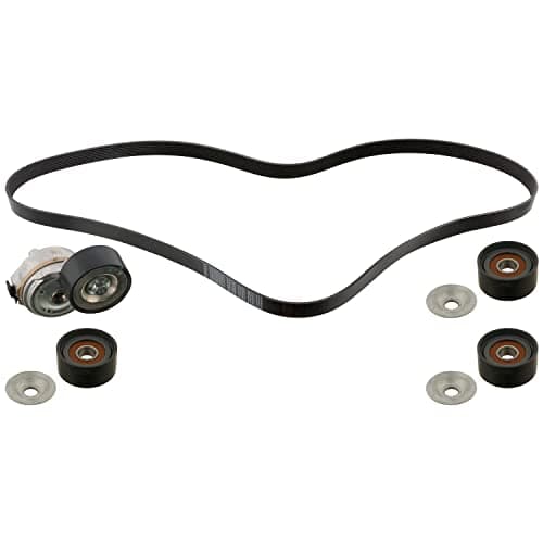 Image of febi bilstein 45968 Auxiliary Belt Kit with belt tensioner and idler pulleys, pack of one