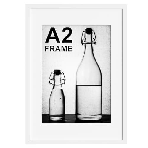 Image of A2 Picture Frame with Removable A3 Mount, White 59.4x42cm Poster Frames for Print, A2 Photo Frames 42x59.4cm for Wall Decor