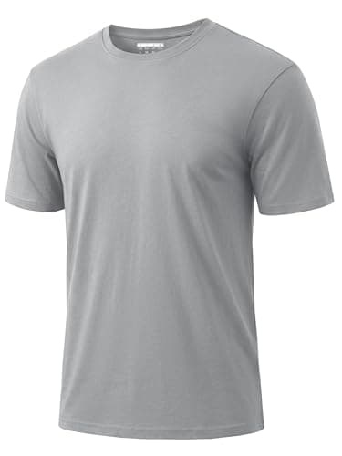Image of Cavva Men's T Shirt UPF 50+ Short Sleeve Moisture Wicking Cooling Casual Crew Neck Basic Tee Shirts Light Grey L