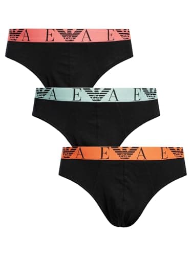 Image of Emporio Armani Men's Bold Monogram 3-Pack Brief Black L
