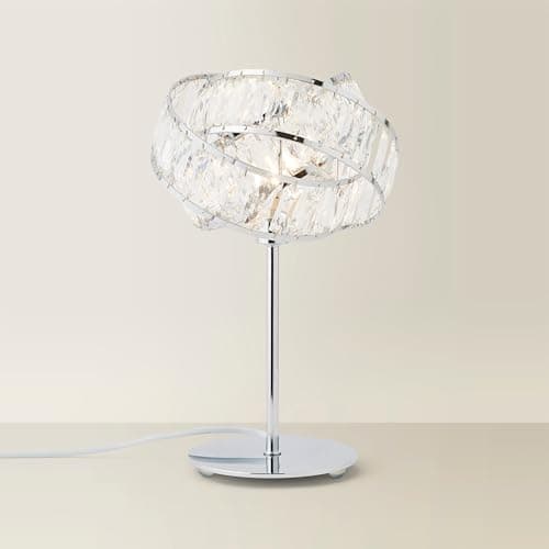 Image of MiniSun | Polished Chrome & Clear Acrylic Jewel Intertwined Rings Design Table Lamp | Table Lamps & Home Improvements Essential