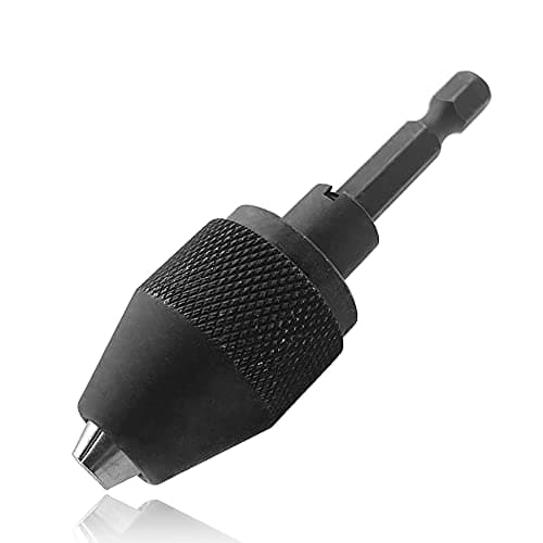 Image of Mesee 0.3-6.5mm Keyless Chuck Adapter Converter, 1/4 Inch Hex Shank Quick Change Drill Bits Chuck Conversion Tool for Electric Screwdriver Impact Driver Adaptor