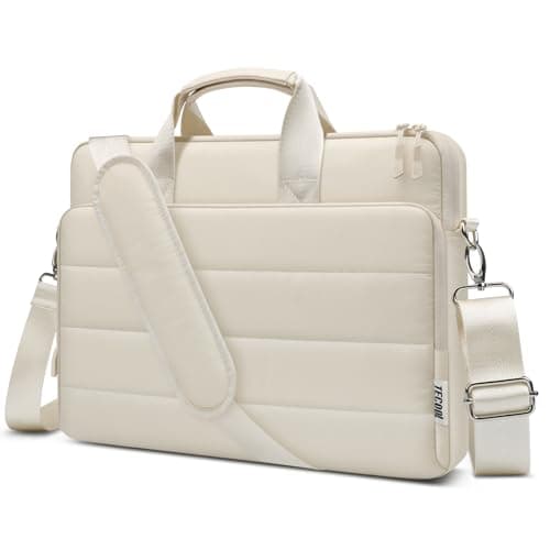 Image of TECOOL Laptop Bag Case 15 15.6 16 inch, 360 Protective Case Messenger Bag Computer Sleeve Briefcase with Shoulder Strap for 15.6 16 inch Lenovo HP Acer Asus Dell NoteBook, Macbook Pro 16 15 - Beige