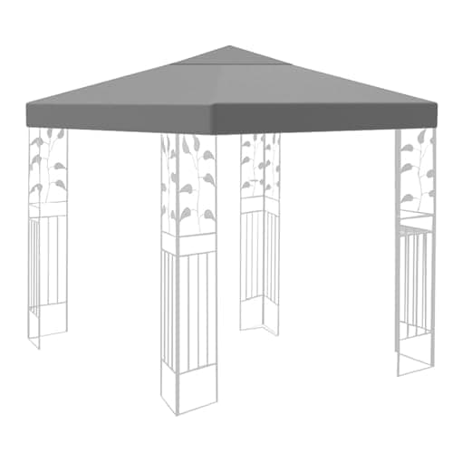 Image of Gazebo Covers Replacement 3x3m Outdoor Garden Waterproof Canopy With 1-Tier Roof Cover Patio Replacement Tent Top (TOP ONLY) (Grey)