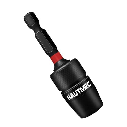 Image of HAUTMEC 1/4" Quick-Release Impact Drill Bit Holder, Universal Hex Screwdriver Bit Holder Extension, Shock Absorption & Stability, SCM440 Alloy Steel, One-Touch Quick Change – HT0162