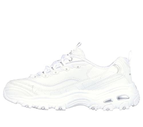 Image of Skechers Women's D'lites Fresh Start Wide Fashion Sneaker, White Silver, 5 UK Wide