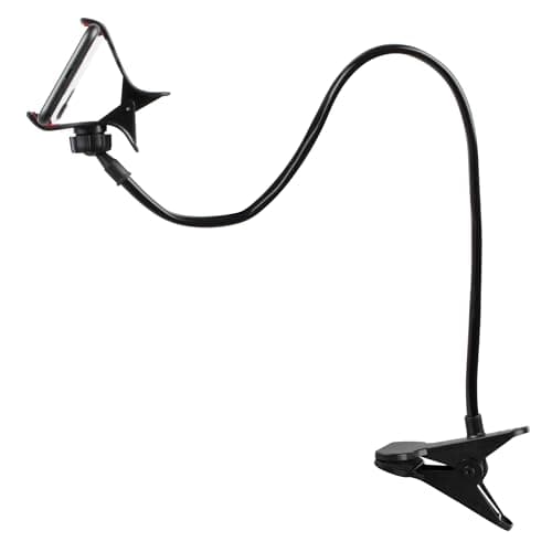 Image of Intempo EE5982BLKSTKEU7 Flexible Clip Phone Holder, Gooseneck, Clip On Design, Adjustable Head, Compatible With All Phones Up To 12 cm, For Video Calls, Vlogging, Watching Movies, Bed