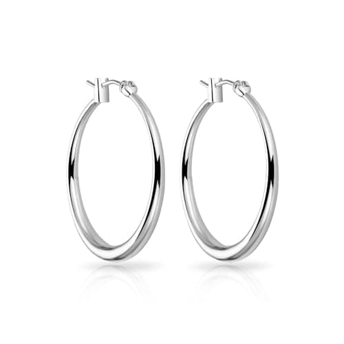 Image of Philip Jones Silver Plated 30mm Hoop Earrings