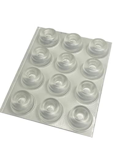 Image of 12 x Clear 22.3mm x 10.1mm Self Adhesive Recessed Bumper, Rubber Feet for Furniture, Glass, Tables, Crafts - from The StickyStuff Company