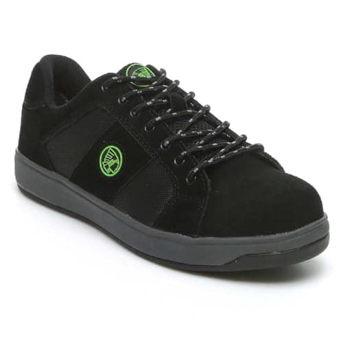 Image of Apache Kick Suede Safety Trainer | Black Size 8 UK | Steel Toe Cap | Midsole Protection | Lightweight Rubber Outsole | Suede Canvas Upper