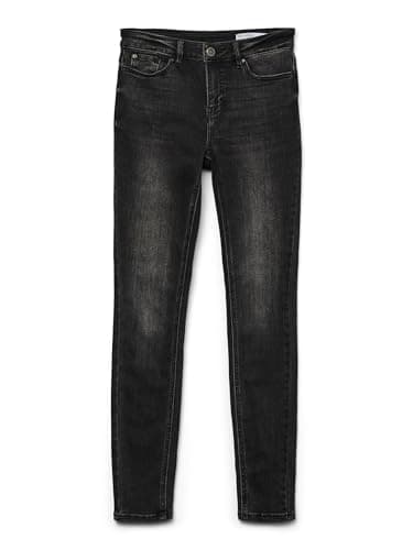 Image of VERO MODA Womens Vmflash Mr Skinny Li111 Noos Jean Pants, Black Denim, XS / 32L UK