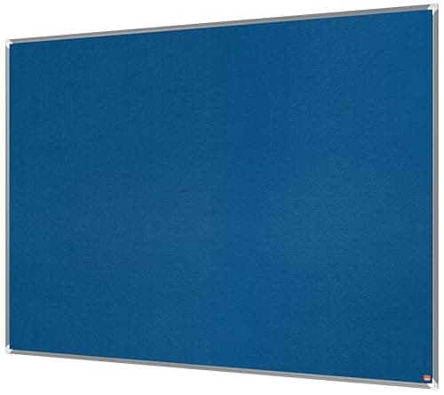 Image of Nobo Premium Plus Felt Notice Board 1800x1200mm – Blue |Pin Board for Wall, Office Noticeboard, Display Board, Felt Memo Board, Vision Board, Mood Board, EU Ecolabel Certified