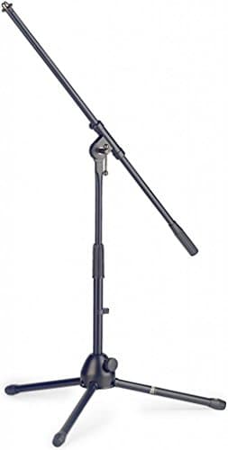 Image of Stagg MIS-0804BK Low Profile 2-Section Microphone Stand with Folding Leg