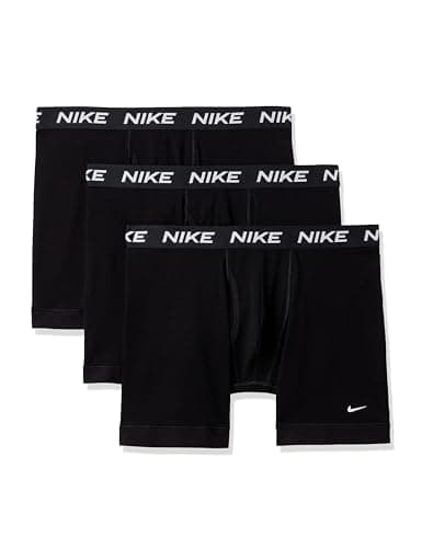 Image of Nike Men's All Day Cotton Stretch Boxer Brief W/Fly Underwear (3-Pack), Black/Black/Black, M (Pack of 3)