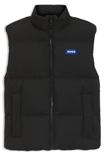 Image of HUGO Mens Bodolino2541 Relaxed-fit padded gilet with logo badge