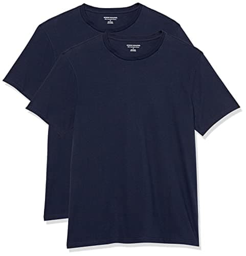 Image of Amazon Essentials Men's T-Shirt Slim-Fit Short-Sleeve Crewneck, Pack of 2, Navy, L