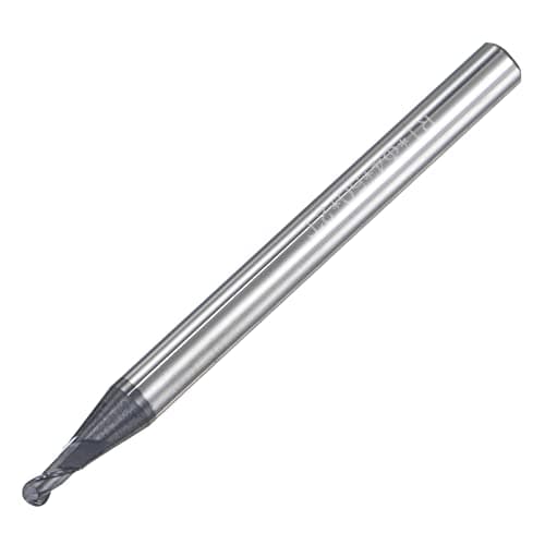 Image of sourcing map Ball Nose End Mill 1mm Tip Radius Solid Carbide AlTiSin Coated CNC Router Bits 2 Flute Spiral Milling Cutter HRC45 with 4mm Shank 50mm (2-inch) Length