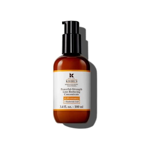 Image of Kiehl's Powerful-Strength 12.5% Vitamin C Serum, Line-Reducing Concentrated Face Serum with Hyaluronic Acid, Visibly Improves Lines, Wrinkles and Radiance, Brightening Treatment