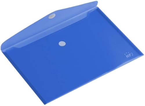 Image of Europel Pack of 10 Wallet Folder A4 Size Envelope Document Folder with Hook & Loop Closure Clear Blue for Home, Offices, School & Businesses Landscape Document Organizer & Holder 190126