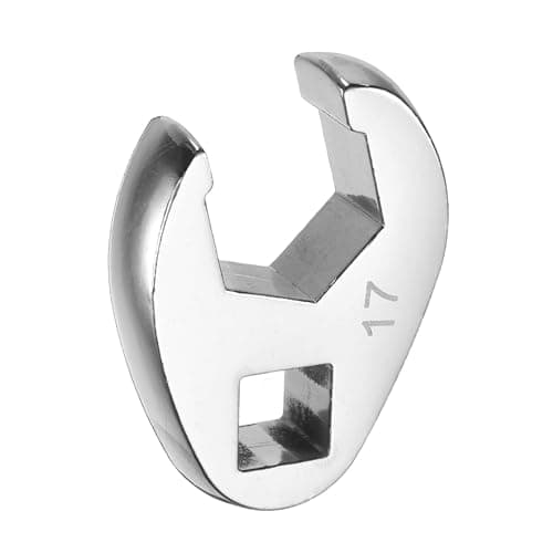 Image of Sourcing Map 3/8" Drive 17mm Metric Crowfoot Wrench - 40Cr Chrome Plated Open End Flare Nut for Mechanics and Automotive Repair Work