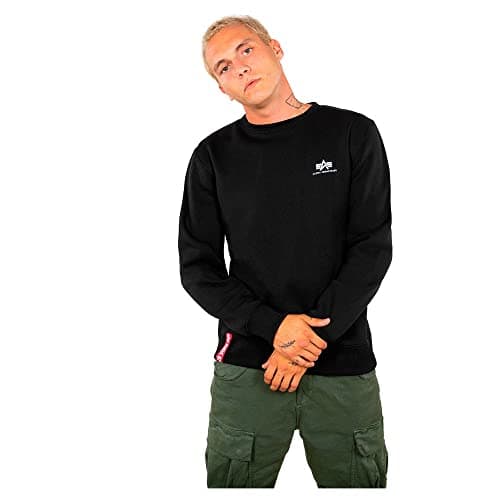 Image of Alpha Industries Basic Sweater Small Logo Sweatshirt for Men Black