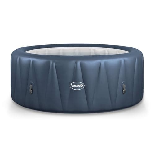 Image of Wave Atlantic 4-6 Person Inflatable Hot Tub | Integrated Eco Heater | 110 Aquajet Massage System | Anti-Freeze Protection | Quick 15-Minute Setup (Navy, 6 Person | Standard)
