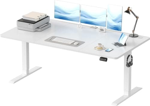 Image of Devoko Electric Standing Desk 180x80 cm, Height Adjustable Ergonomic Stand up with 2 Memory Preset, White