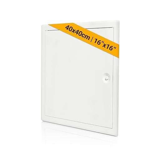 Image of Proxinova Metal Access Panel 400x400 mm for Outdoor and Indoor, Steel Access Panel for Inspection Hatch, Fuse Box Cover Cabinet, Wall and Ceiling, Conceals Wires, Meters, Pipes, Fits Flush to Surfaces