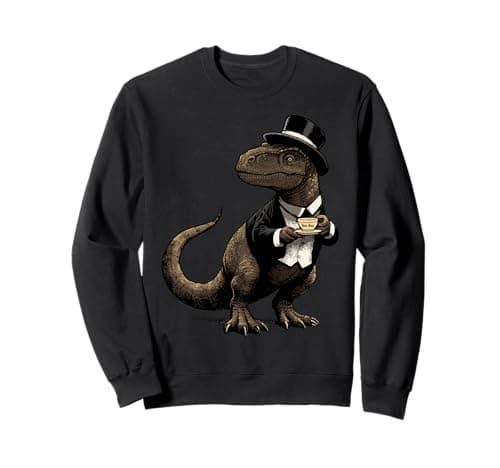 Image of Tea Rex Shirt Funny T-Rex Dinosaur Tea Joke Dino Tea Party Sweatshirt