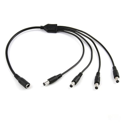 Image of DC Power Splitter Cable 1 Female to 4 Male 5.5 x 2.1mm Plug Splitter Lead 12V 1 to 4 Way Y Connector Barrel DC Power Supply Output Adapter Cord for CCTV Camera Router LED Light Strip Speaker Mini Fans