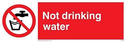 Image of Viking Signs PV48-L15-V "Not Drinking Water" Sign, Vinyl, 50 mm H x 150 mm W