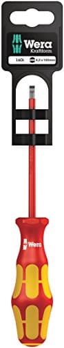 Image of Wera 05100003001 0.8 x 4 x 100 mm "160i SBVDE" Insulated Screwdriver for Slotted Screws - Silver