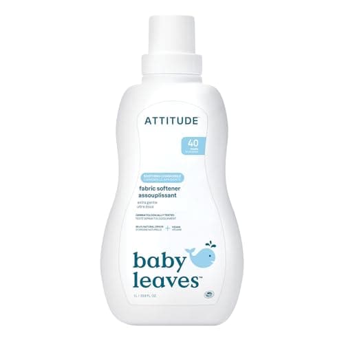 Image of ATTITUDE Baby Fabric Softener Liquid, EWG Verified, Safe for Baby Clothes, Infant and Newborn, Vegan and Naturally Derived Washing Soap, HE Compatible, Soothing Chamomile, 40 Loads, 1 Liter