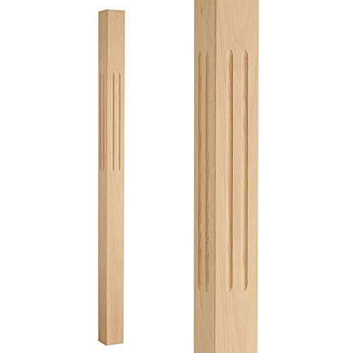Image of 1500mm Square Fluted Oak Newel Post (1500mm Full Post)
