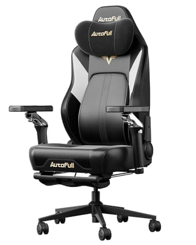 Image of AutoFull M6 Pro Gaming Chair with Ventilated & Heated Seat, Ergonomic Office Chair with Dynamic Lumbar Support, 6D Adjustable Armrests & Telescopic Footrest, Black