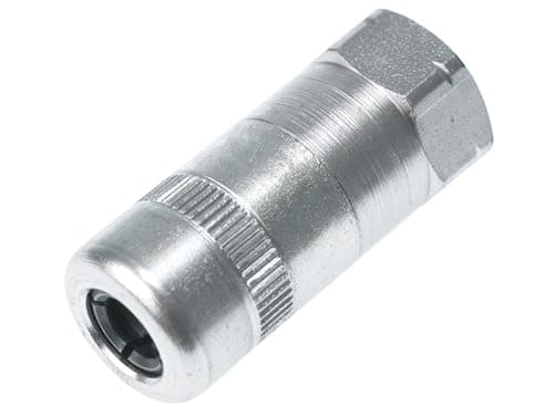 Image of Faithfull Heavy-Duty Grease Gun Hydraulic Connector, Case Hardened Steel Jaws, 1/8in BSP Thread, One Size, Multi Colour