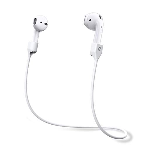 Image of Keybudz AirStrapz Holder Strap, Storage for Apple AirPods Pro & AirPods, Headphones Earphones Accessories, White