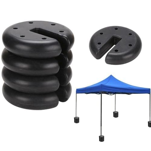 Image of M.J COMFY-LIFE 4PC Gazebo Leg Weight Bag 200X45mm Round Tent Leg Base Weight Bag Detachable Umbrella Base Weight Black 9KG for Patio Beach Outdoor Flagpole