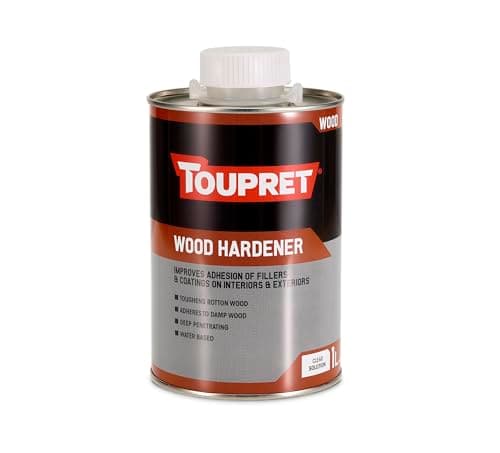 Image of Toupret Wood Hardener - Deep Penetrating Stabiliser & Sealer - Strengthens Rotten, Flaky or Soft Before Filler - Interior & Exterior Use - 1L