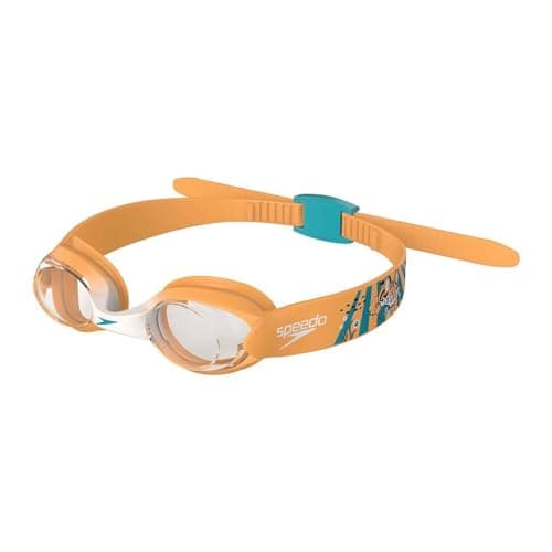 Image of Speedo Unisex-Youth Illusion Swimming Goggles | Secure Fit | Anti-fog | Anti-leak, Aanadi Orange/Aquarium, One Size