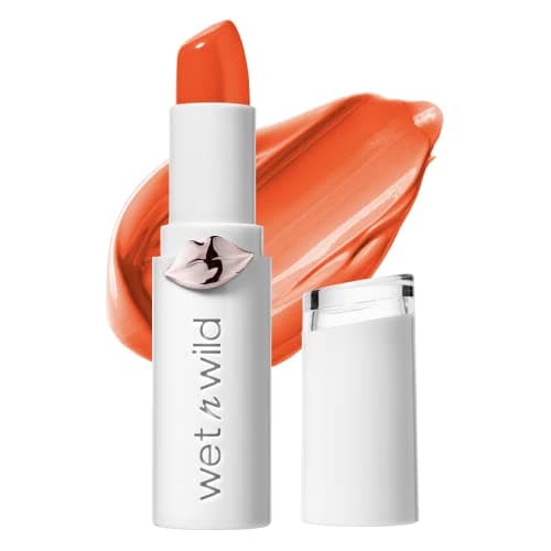 Image of Lipstick By Wet n Wild Mega Last High-Shine Lipstick Lip Color Makeup, Orange Tanger-ring the Alarm
