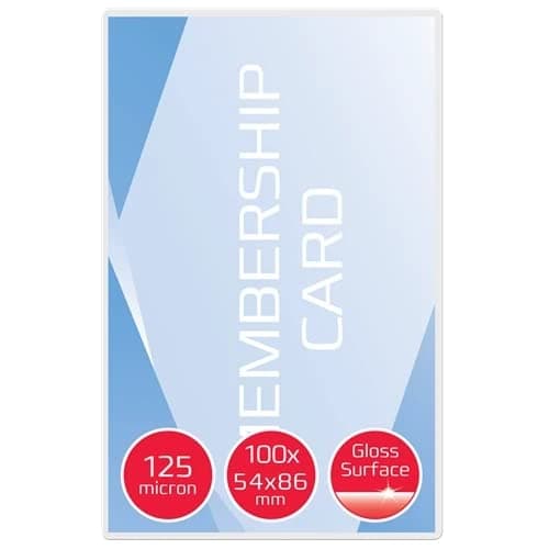 Image of GBC 54x86mm 2x125 Micron Gloss Card Laminating Pouches, Pack of 100, 3740300