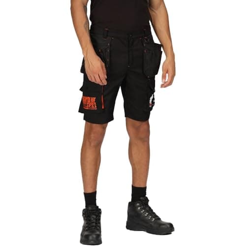 Image of Regatta Professional Mens Band of Builders Holster Shorts, Durable, Water Repellent & Multi Pocketed - Perfect for Outdoors & Workwear Black