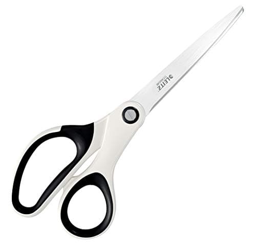 Image of Leitz Titanium Scissors, Right or Left Handed Ambidextrous, 6.7 x 1.5 x 15 cm, Office Stationary, Ergonomic Handle, WOW Range, Pearl White