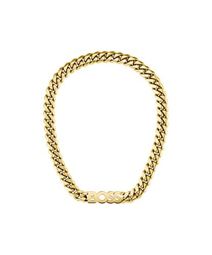 Image of BOSS Jewelry Men's KASSY Collection Chain Necklace in Yellow Gold with a Charm - 1580442